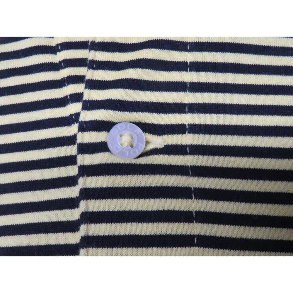 Mens Polo Ralph Lauren Golf Shirt Size L Pima Yellow Black Oympic Club‎ Striped